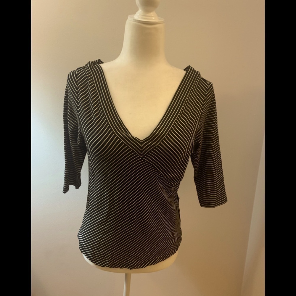 Yansi Fugel designer striped knit top, size L